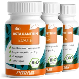 Organic Astaxanthin Capsules 180x - Optimal High Dose with 8 mg Astaxanthin per Capsule - Algamo® Premium Astaxanthin from the Blood Rain Algae (Haematococcus Pluvialis) - Laboratory Tested