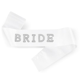 Bride Sash White Pearls Rhinestones Bride Sash Bachelor Party Sash Bride Shower Sash Gift Wedding Party Sash Bride Sash