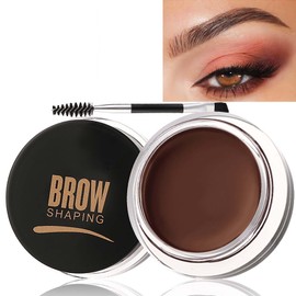 Long-Lasting Black Waterproof Eyebrow Pomade with Brush - Smudgeproof, Quick Dry, Non-Greasy Lightweight Gel Soap for Perfect 3D Brows in Brown Shade