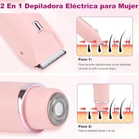 2 En 1 Depiladora Mujer Eléctrica con Luz LED Portátil e Indolora