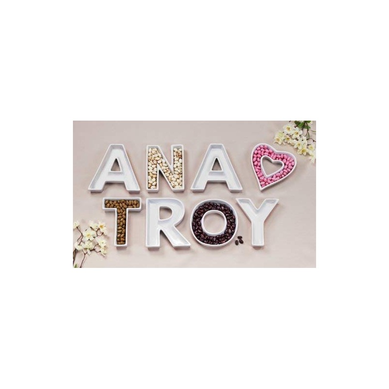 Ivy Lane Design Ceramic Love Letter Dish, Letter A, White