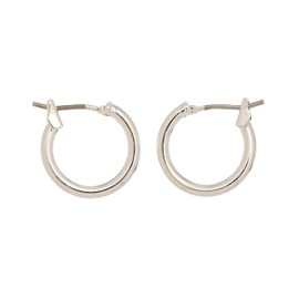 Ear Sense Silver Click Hoop Hypo-allergenic Nickel Free Earrings (Silver)