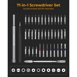 71 in 1 Precision Screwdriver Kit - XIAONIAN Magnetic Mini Screwdriver Set, Small Screwdriver Portable Professional Repair Tool, Dual-ended S2/CRV steel bits, Magnetic Case