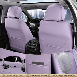 FLORICH Car Seat Covers, Leather Front Seat Cover, Purple Waterproof Seat Covers, Automotive Seat Cover 2 Pack, Luxury Universal Seat Cushion Car Seat Protector Fit for Most Cars Trucks SUVs