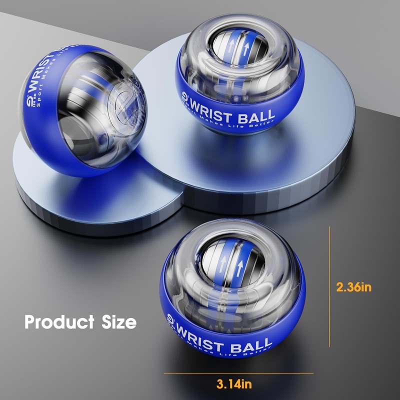JIN BD Auto-Start Gyro Ball Wrist Trainer, Gyroscopic Forearm Exerciser