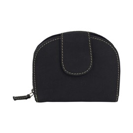 LEAS Vintage Collection Large Women's Wallet Half Round with Gift Box LEAS in Genuine Leather Black, black, Women's purse