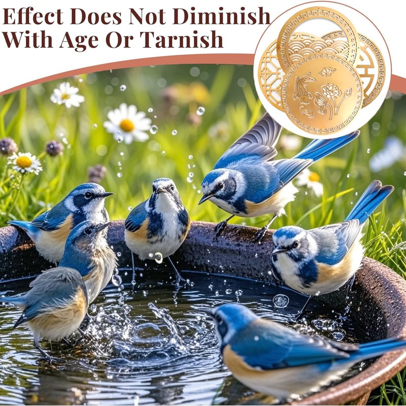 Copper Bird Bath Purification Disk, Water Wiggler for Bird Bath,