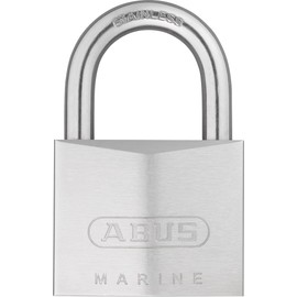 ABUS Marine Padlock 75IB/50 - Weatherproof - Brass Lock Body with Nickel Pearl Coating - ABUS Security Level 7 - Silver