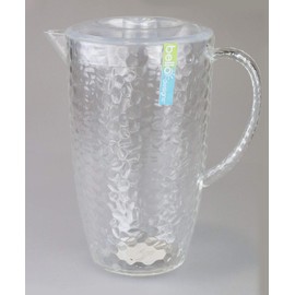 "Bello" Clear Plastic Pitcher with Lid Great for Outdoor Dining, Picnics & BBQ's