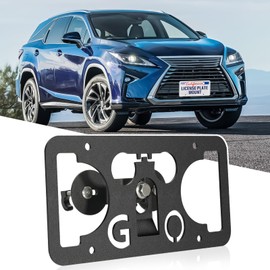 No Drill Front Bumper License Plate Mount Compatible with Lexus RX 350 / RX 450h 2016-2021 Front Grille License Plate Mounting Bracket Holder Anti-Theft Car License Plate Frames Accessories Kit