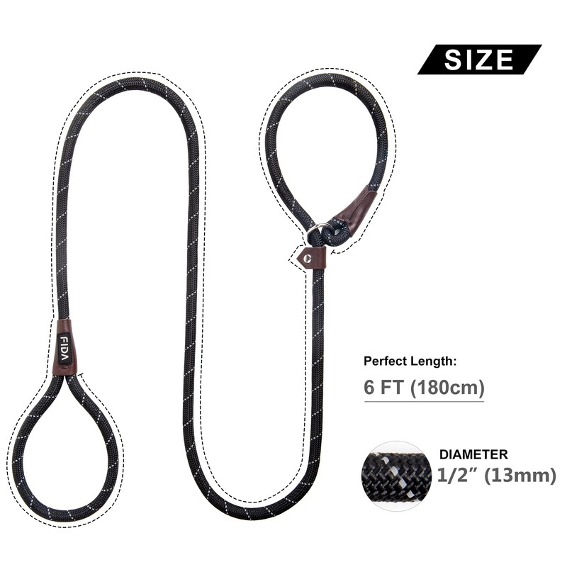 Fida Durable Slip Lead Dog Leash Bulk Pack of 5,