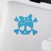 Transparent Decal Stickers of Girly Skull 1 (Azure Blue) Premium