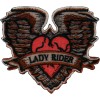 Ivamis Gothic Heart and Wings Lady Rider Patch - 3x2.75