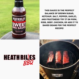 Heath Riles BBQ Sweet Barbecue Sauce, Champion Pitmaster Recipe, Bottle 16 oz.