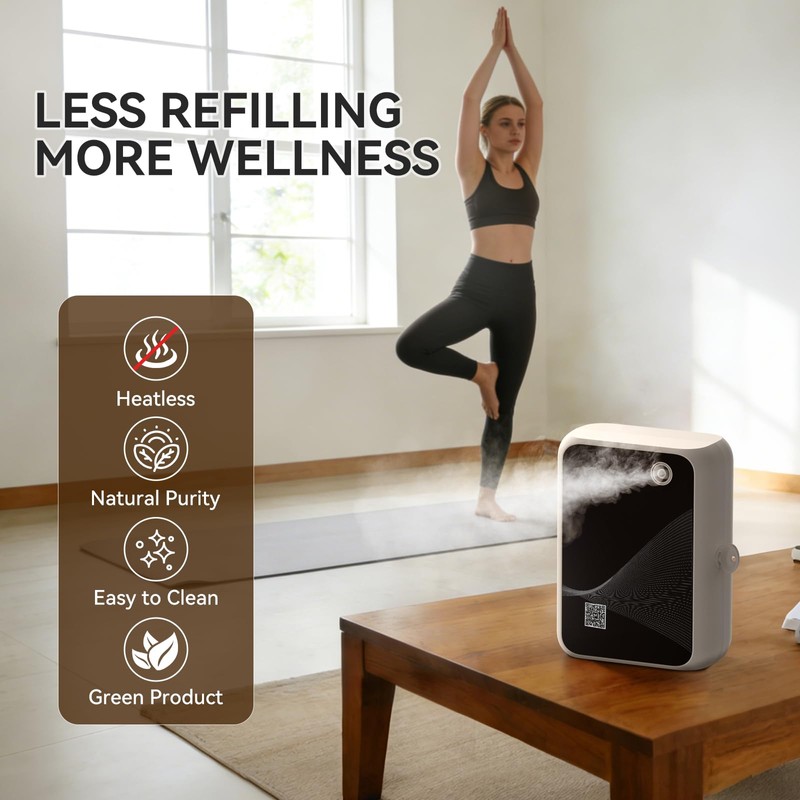 Waterless Essential Oil Diffuser-500ml Large Capacity,Smart App Control,Timer Function,Low Noise