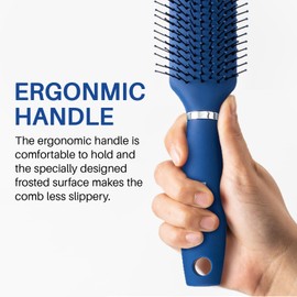 RHOS Hair Brush for Men - Detangler and Styling Brush with Nylon Bristles for Wet and Dry Hair, Massage Function, Suitable for Bangs, Thin, Short, and Thick Hair (1 Pack - Blue)