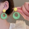 Retro Simple Acrylic Hoop Statement Drop Earrings, Fashion Oval for