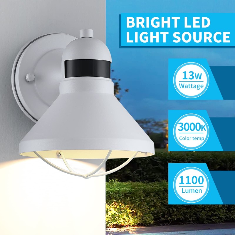 LONEDRUID 2 Pack Motion Sensor Outdoor LED Porch Light Dusk