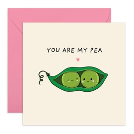 Romantic and Cute Love Card - 'You Are My Pea' - Gifts for Him, Her, Wife, Husband, Boyfriend, Girlfriend, Spouse, Partner, Babe, Other Half, Darling - Warm Message for Valentines Day