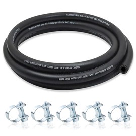 ZONBANG 5/16 Fuel Line, NBR Rubber 5/16 Fuel Hose Nylon Braided with Hose Clamps, Fuel Line Hose for Automotive Vehicles(5FT)