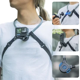 SUREWO Magnetic Neck Mount Necklace Holder for Gopro, POV Selfie Necklace Holder Lanyard Body Strap Mount Compatible with GoPro Hero 13/12/11/10/9/8/7 Black,DJI Osmo Action 5 pro/4/3/2,Insta 360 X4/X3