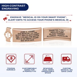 Divoti Custom Engraved Medical Alert ID Bracelet – Dual-Sided Laser Etching, Silicone Wristband, Stainless Steel Security Clasp – Adjustable & Trim-to-Fit – Emergency Medical Info Band - PRO CG PRG WH