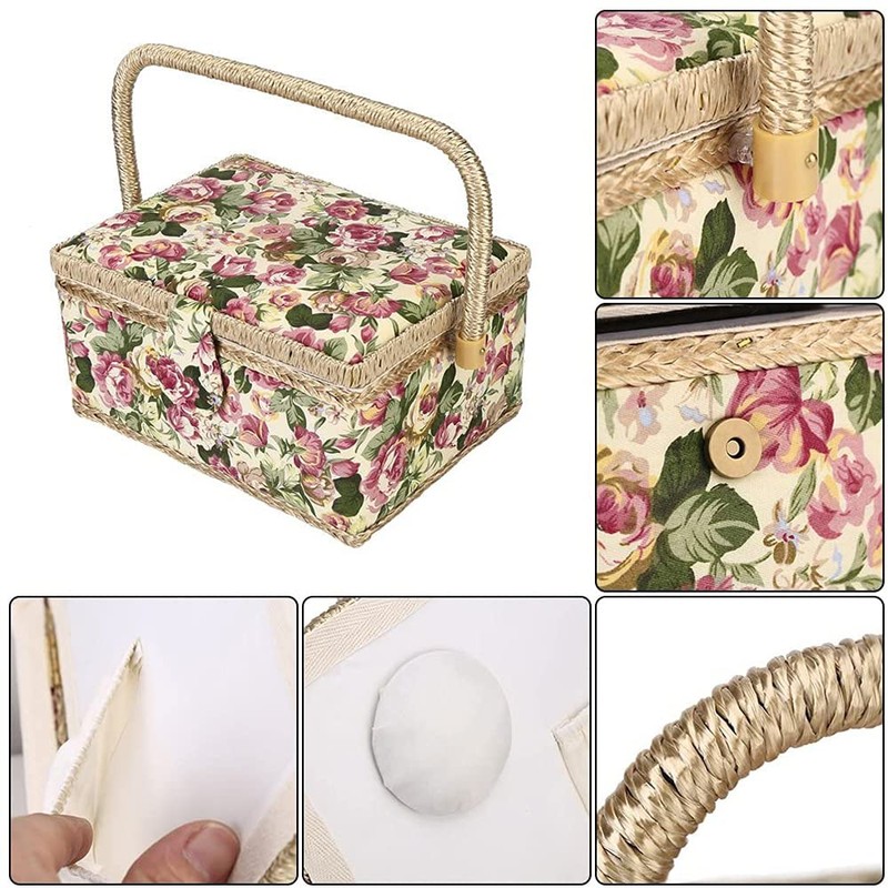 ANCLLO Sewing Supplies, Sewing Box Organizer Sewing Kit Storage for
