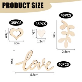 VEHYEGOI 150Pcs Wedding Wood Slices, Table Decoration Wedding, Wedding Decoration Table, Wooden Decoration, Scatter Decoration Wedding, Wooden Decoration Wedding, Wooden Heart Scatter Decoration