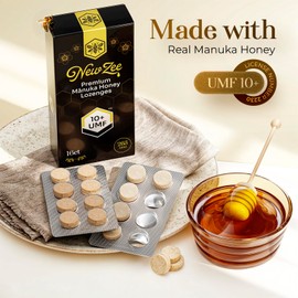 Manuka Honey Lozenges, 16 Count Made W/UMF 10+, MGO 263 New Zealand Manuka Honey, UMF Certified, Monofloral, Traceable from Hive to Hand