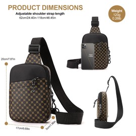 Long Keeper Mini Sling Bag - Women Men Vegan Leather Crossbody Phone Bag Waterproof Travel Running Chest Bag Casual Daypack (Khaki-3)