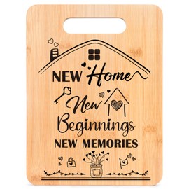 Luvart New Home Housewarming Gifts - House Warming Gifts for New Home, Bamboo Chopping Board New House Gift Ideas, New Home Essentials Cutting Board, Kitchen Gift for Couples Friend Family