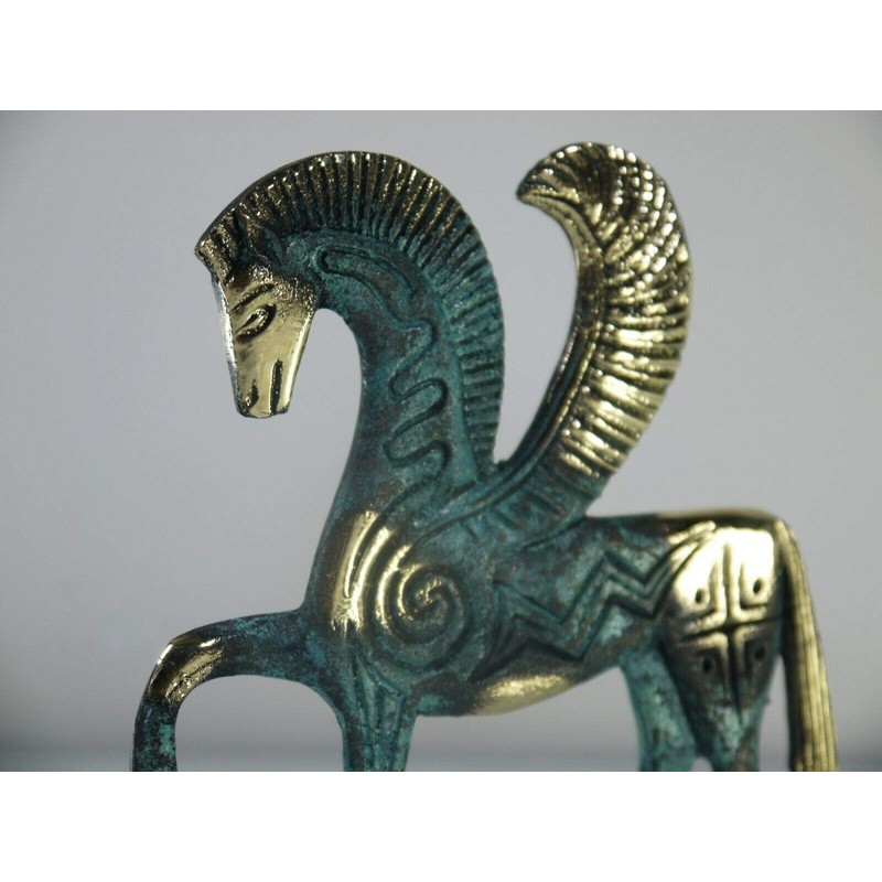 Pegasus Winged Horse Statue Solid Bronze Ancient Greek Handmade Museum