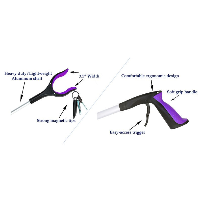 HPr-HPi 2-Pack Reacher Grabber Tool, Foldable Trash Picker Grabber, Trash