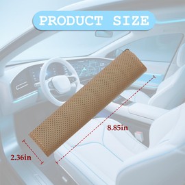 HZEL Car Seat Belt Cover, 2PCS Comfortable Genuine Leather Vehicle Seatbelt Strap Cushion Shoulder Pad, Wear-Resistant Automotive Neck Protection Harness Mat, Universal for Truck Sedan SUV (Brown)