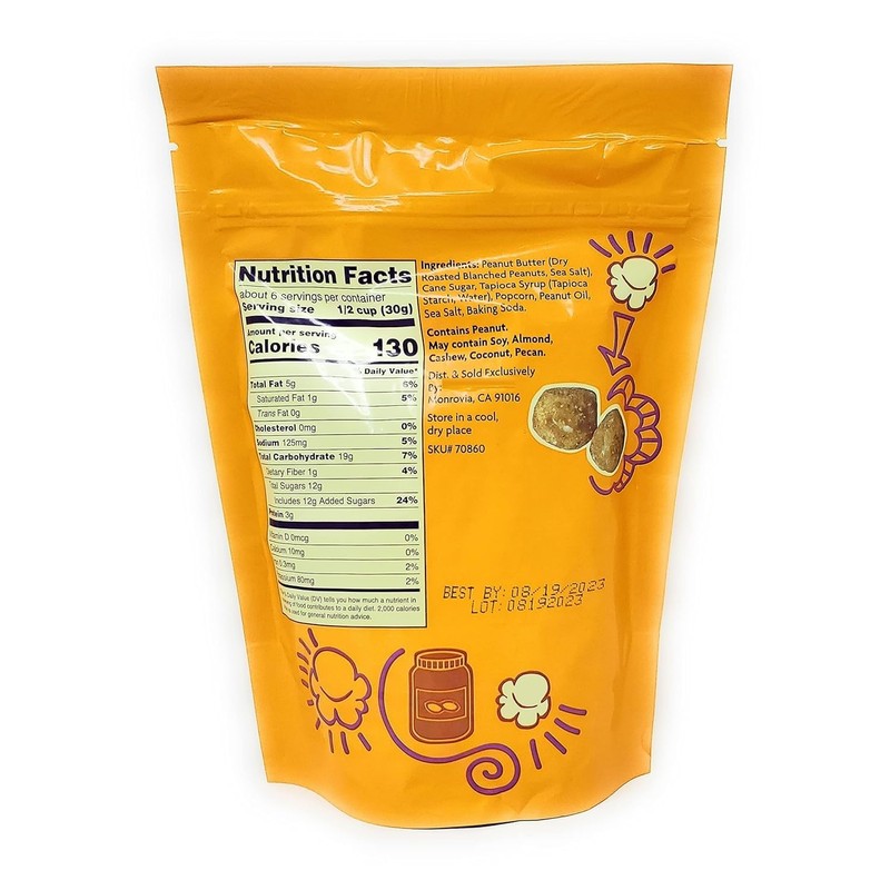 Peanut Butter Caramel Coated Popcorn Net Wt. 6 Oz (170g)