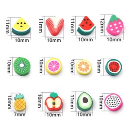 THETAG Pack of 200 Fruit Beads for Threading, Polymer Clay Beads, Fruits, Soft Pot Beads, Craft Beads, Jewellery Beads, Spacer Beads, Polymer Clay Beads for Jewellery Making, Crafts, Crafts