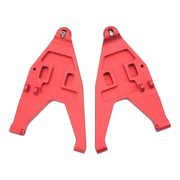 VGEBY RC Car Accessory, 2pcs Aluminum Alloy RC Front Lower Suspension Arm Pull Rod Link RC Retrofit Upgrade Parts for TRAXXA(Red)