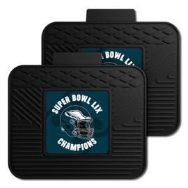 FANMATS 46239 2024-25 Super Bowl LIX Champions - Philadelphia Eagles 2-pc Utility Mats | Black | 14"x17" | Super Bowl LIX Champions Logo