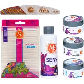 Kit de Polvos Acrílicos 3 Colores con Tips XXL y Monómero + Regalo