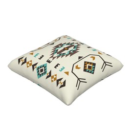 Native American Pattern Throw Pillow Covers Vintage Aztec Style Couch Pillow Covers Sets of 2 Turquoise Pillowcases Chic Tribal Print Cushion Cover for Home Sofa Bedroom Car 18x18