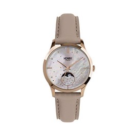 Henry London Unisex Adult Moon Phase Quartz Watch with Leather Strap HL35-LS-0320