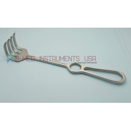 Israel Retractor 4 Prongs Length 9.5" Blunt 1 1/2" X 1 5/8" Blade Size NonMagnetic