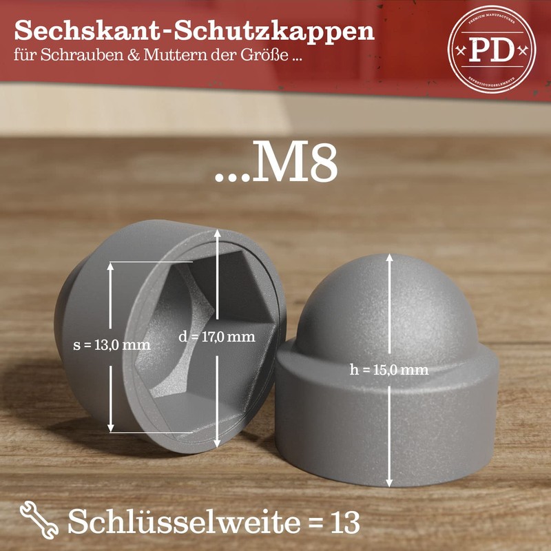PD® Hexagonal protective caps M8 (wrench size 13) - cover