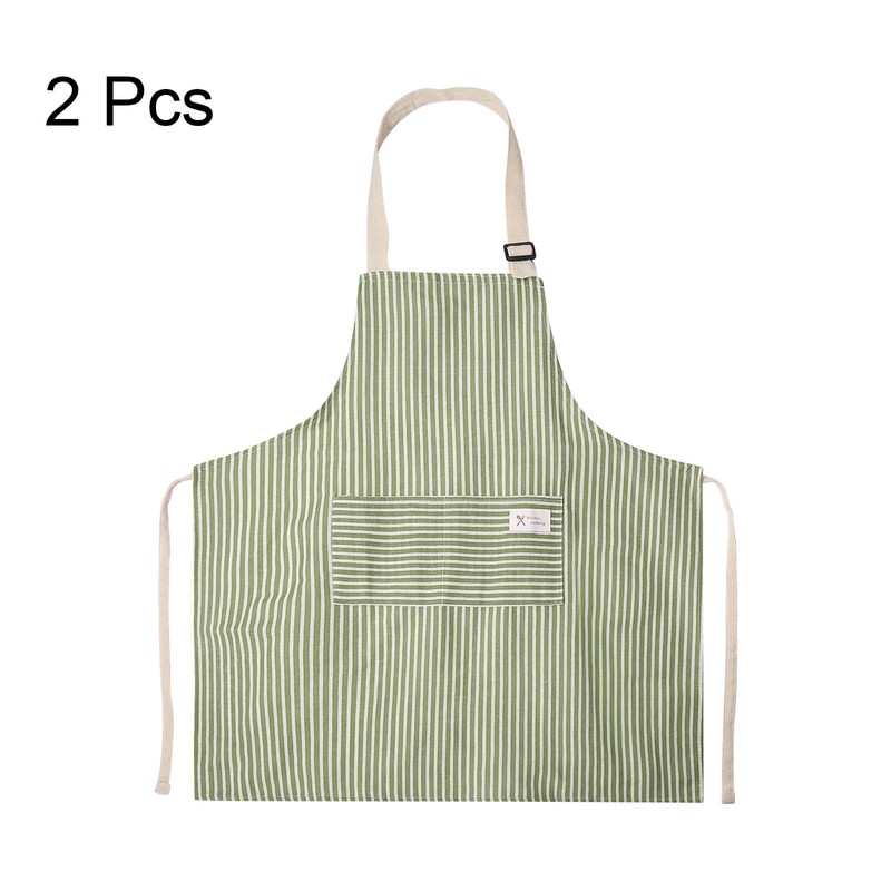 sourcing map 2 Pack Kitchen Cooking Aprons 75x68cm Adjustable Bib