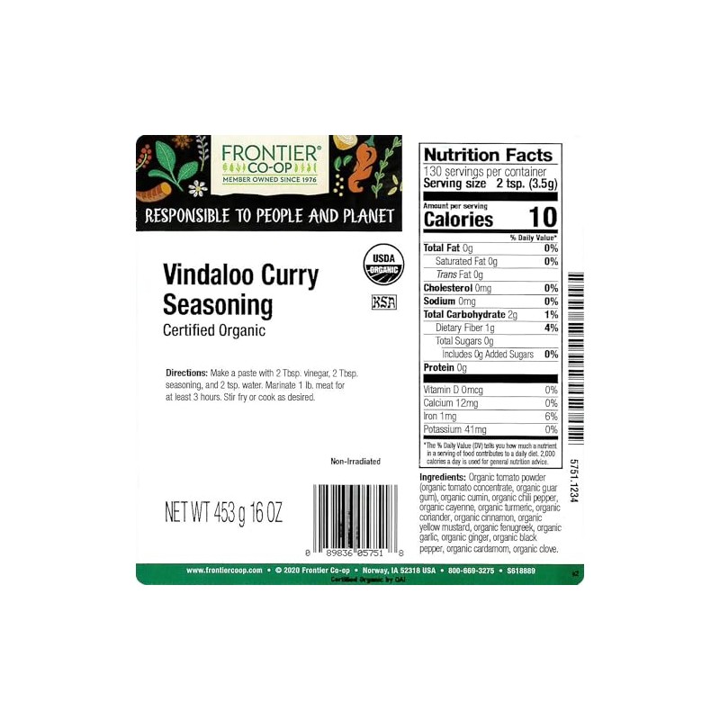 Frontier Co-op Organic Vindaloo Curry Seasoning 1lb