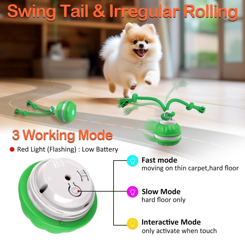 Interactive Dog Toys Rolling Ball for Puppy,Peppy Pet Ball for