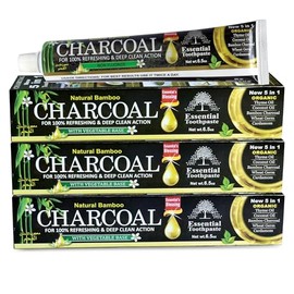 Organic Bamboo Charcoal Toothpaste 100% Natural Teeth Whitening 3 Pack Oral Care - 6.5 oz