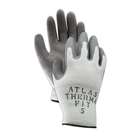 Showa Best 451-09 SHOWA Best Glove Atlas Thermal-Fit PF451 Knit Glove with Rubber Coating, Men's Jumbo (Fits X-Large), Gray, Large (Pack of 12)