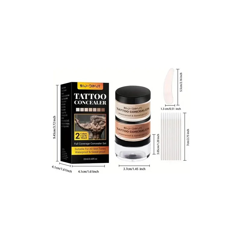 Profesional Maquillaje Cubre Tatuajes Cicatrices Acné Tatoos