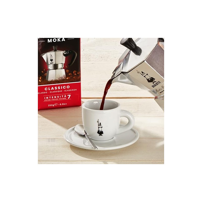 BIALETTI(ビアレッティ) Bialetti Cup & Saucer with Logo Espresso Coffee Cup